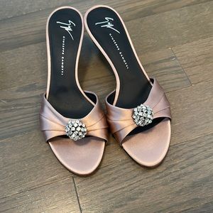 Giuseppe Zanotti sandal with heel pink with diamond size 6